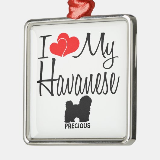 Custom Ik hou van mijn Havanezer Metalen Ornament (Links)