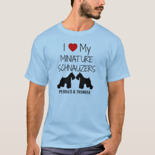 Custom Ik hou van mijn miniatuur Schnauzers T-shirt