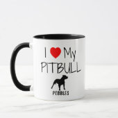 Custom Ik hou van mijn Pitbull Mok (Links)