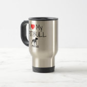 Custom Ik hou van mijn Pitbull Reisbeker (Voorkant links)