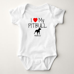 Custom Ik hou van mijn Pitbull Romper
