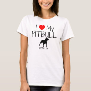 Custom Ik hou van mijn Pitbull T-shirt