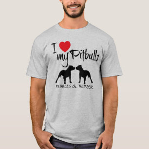 Custom Ik hou van mijn pitbulls T-shirt