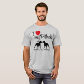 Custom Ik hou van mijn pitbulls T-shirt (Voorkant volledig)