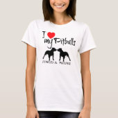 Custom Ik hou van mijn pitbulls T-shirt (Voorkant)