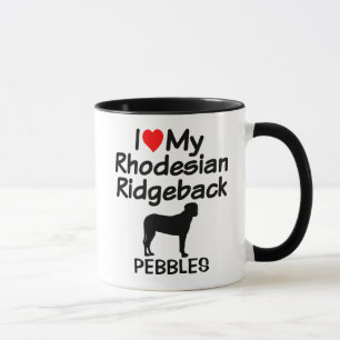 Custom Ik hou van mijn Rhodesian Ridgeback Dog Mok