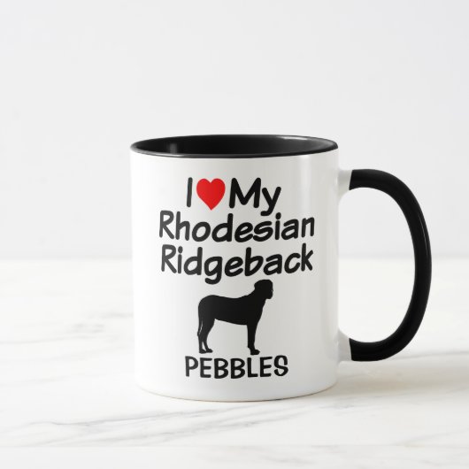 Custom Ik hou van mijn Rhodesian Ridgeback Dog Mok (Rechts)