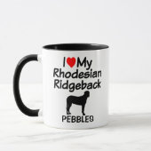 Custom Ik hou van mijn Rhodesian Ridgeback Dog Mok (Links)