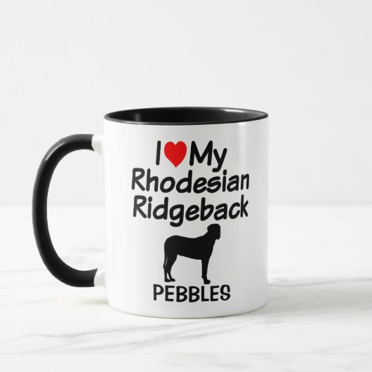 Custom Ik hou van mijn Rhodesian Ridgeback Dog Mok (Links)