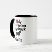 Custom Ik hou van mijn Rhodesian Ridgeback Dog Mok (Voorkant links)