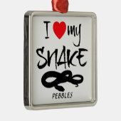 Custom Ik hou van mijn slang Metalen Ornament (Rechts)