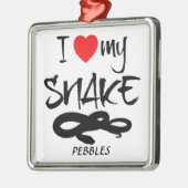 Custom Ik hou van mijn slang Metalen Ornament (Links)