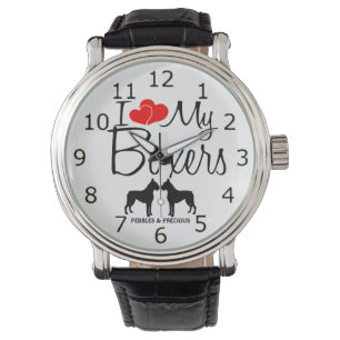 Custom Ik hou van mijn twee boxers horloge