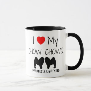 Custom Ik hou van mijn twee Chow Chows Mok