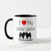 Custom Ik hou van mijn twee Chow Chows Mok (Links)