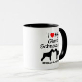 Custom Ik hou van mijn twee gigantische Schnauzer  Mok (Voorkant rechts)