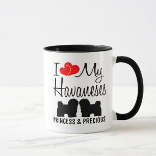 Custom Ik hou van mijn twee Havaneses Mok