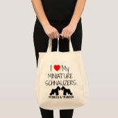 Custom Ik hou van mijn twee miniatuur Schnauzer ho Tote Bag (Voorkant (product))