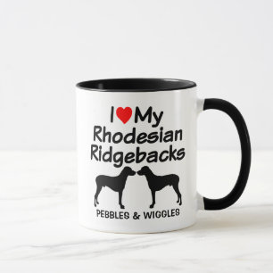 Custom Ik hou van mijn twee Rhodesian Ridgeback ho Mok