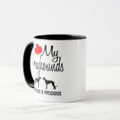 Custom Ik hou van mijn twee windhonden Mok (Voorkant links)