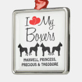 Custom Ik hou van mijn vier boksers Metalen Ornament (Links)