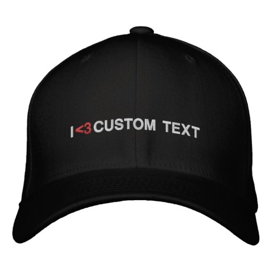 Custom Ik hou van rood hart wit moderne tekst Geborduurde Pet (Voorkant)