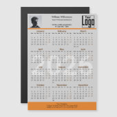 Custom Image Logo Gray Orange 2026 Calendar Magnet (Voorkant / Achterkant)