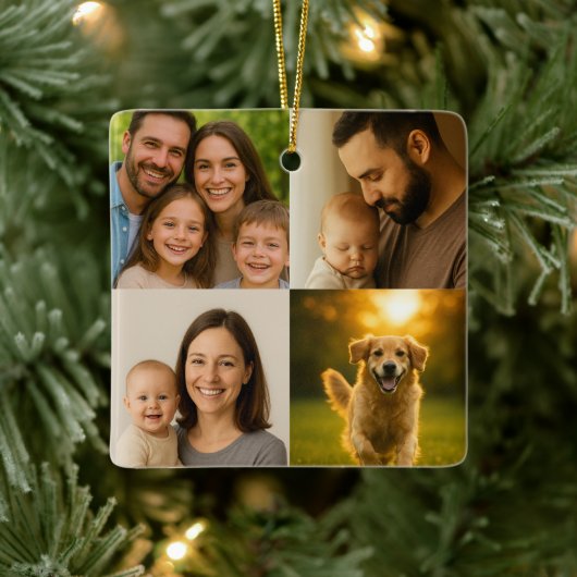 Custom Image Text Keramisch Ornament (Boom)