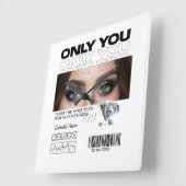 Custom Image & Text | Personalized Vierkante Klok (Hoek)