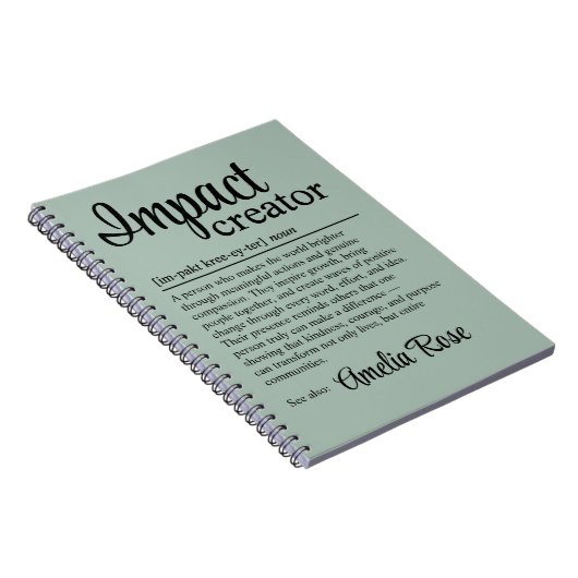 Custom Impact Creator Definition Appreciation Notitieboek (Rechterzijde)