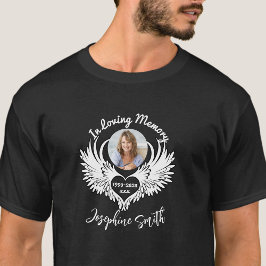 Custom In Loving Memory Angel Wings Foto T-shirt