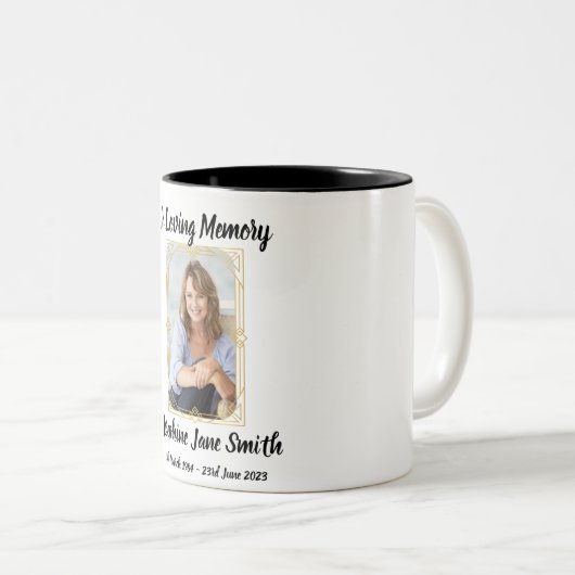 Custom in Loving Memory Funeral Photo Memorial Mok (Voorkant rechts)