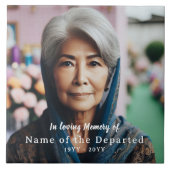 Custom In Loving Memory Keepsake Photo Name Dates Tegeltje (Voorkant)