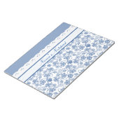 Custom Indigo Floral and Faux Lace Notitieblok (Schuin)