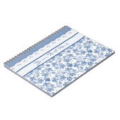 Custom Indigo Floral and Faux Lace Notitieboek (Linkerzijde)