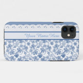 Custom Indigo Floral Faux Lace iPhone 5/5s Hoesje (Achterkant (horizontaal))