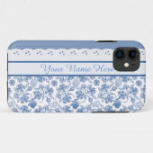 Custom Indigo Floral Faux Lace iPhone 5/5s Hoesje (Achterkant (horizontaal))