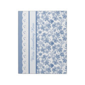 Custom Indigo Floral Faux Lace Notitieblok of Jott (Linkerzijde)