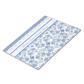 Custom Indigo Floral Faux Lace Notitieblok of Jott (Schuin)