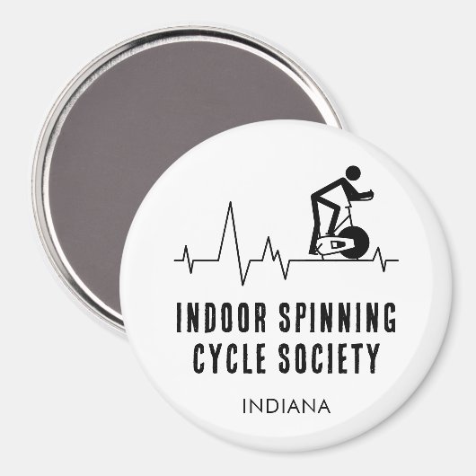 Custom Indoor Spinning Cycle Society Heartbeat Fun Magneet (Voorkant / Achterkant)
