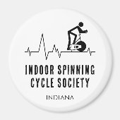 Custom Indoor Spinning Cycle Society Heartbeat Fun Magneet (Voorkant)