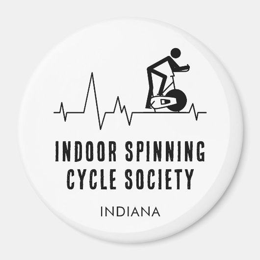 Custom Indoor Spinning Cycle Society Heartbeat Fun Magneet (Voorkant)