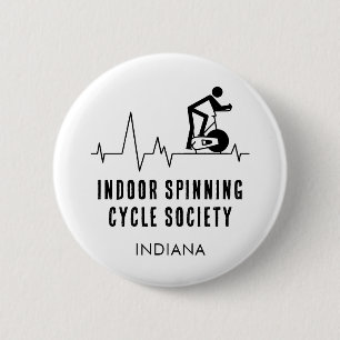 Custom Indoor Spinning Cycle Society Heartbeat Ronde Button 5,7 Cm