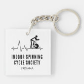Custom Indoor Spinning Cycle Society Heartbeat Sleutelhanger (Achterkant)