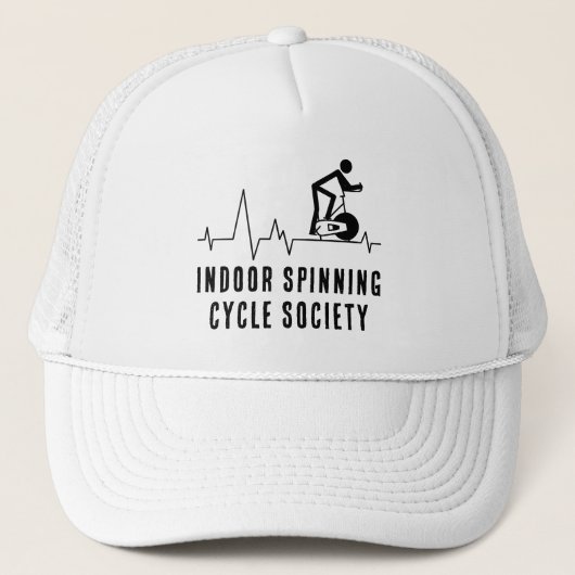 Custom Indoor Spinning Cycle Society Heartbeat Trucker Pet (Voorkant)