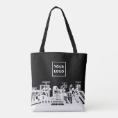 Custom Industrial Skyline Tote Bag with Logo (Achterkant)