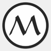 CUSTOM INITIAAL CLASSIC RONDE STICKER (Voorkant)