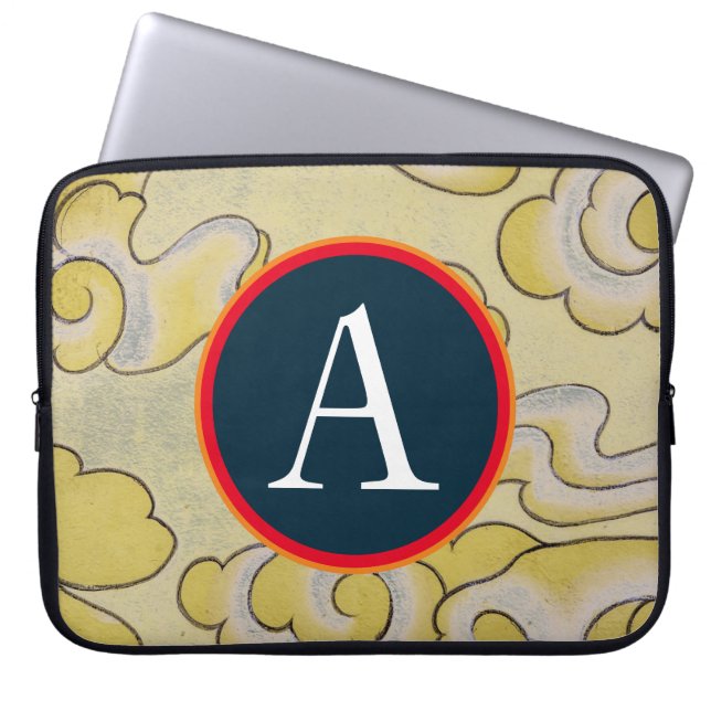 CUSTOM INITIAAL JAPANESE CLOUD Electronics Bag Laptop Sleeve (Voorkant)