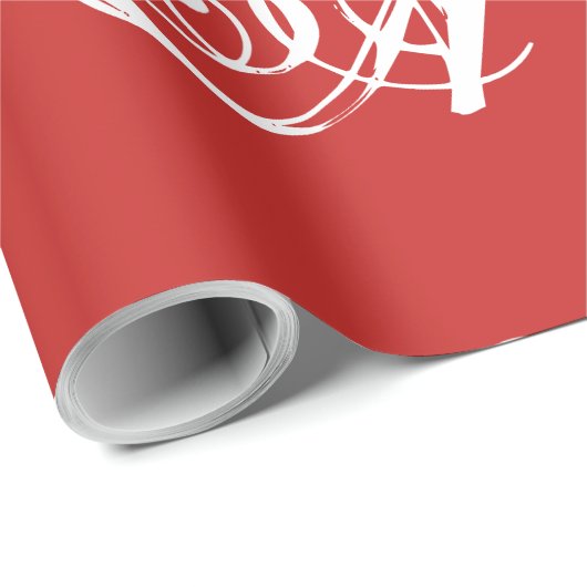 CUSTOM INITIAAL KERSTINPAKPAPIER CADEAUPAPIER (Rol Hoek)