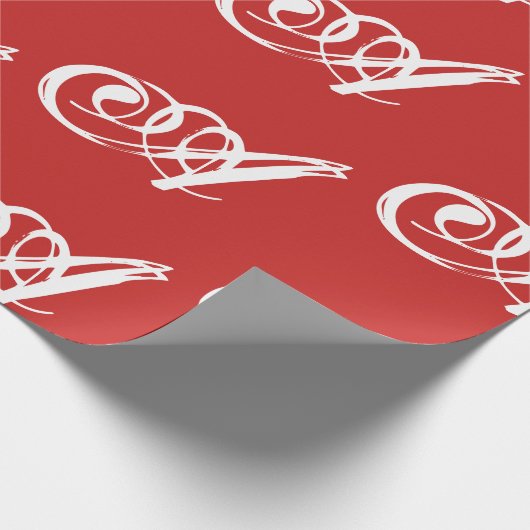 CUSTOM INITIAAL KERSTINPAKPAPIER CADEAUPAPIER (Hoek)